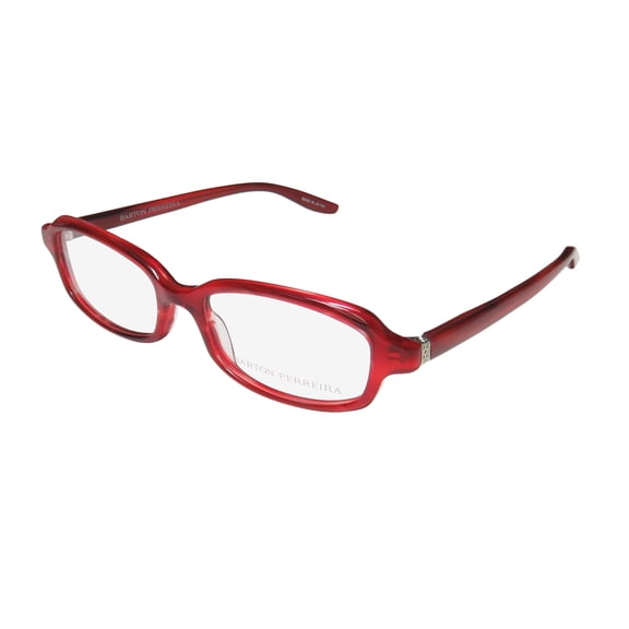 NEW BARTON PERREIRA NICHOLETTE WOMENS/LADIES DESIGNER FULL-RIM SCARLET / SILVER ITALIAN DESIGNER CAT EYES FRAME DEMO LENSES 49-17-135 EYEGLASSES/EYEGLASS FRAME