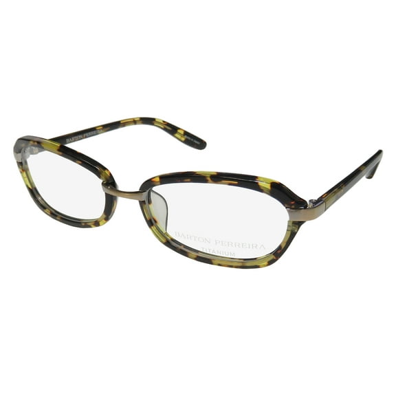 NEW BARTON PERREIRA ROSALIE WOMENS/LADIES DESIGNER FULL-RIM TITANIUM TORTOISE PATTERN / ANTIQUE GOLD TITANIUM MODERN SLEEK FRAME DEMO LENSES 50-16-127 EYEGLASSES/SPECTACLES