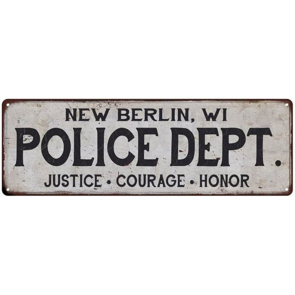 NEW BERLIN, WI POLICE DEPT. Home Decor Metal Sign Gift 6x18 106180012938