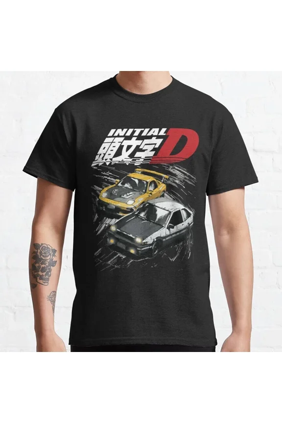 NEW BEST TO BUY Mountain Drift Racing Initial D Tandems AE86 Classic T-Shirt Art