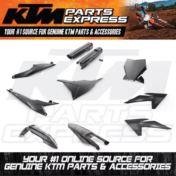 NEW BLACK KTM PLASTIC PARTS KIT 125 250 350 450 XC XC-F SX-F 00010000371