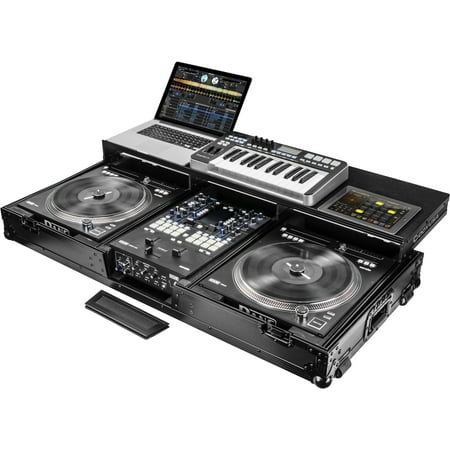 NEW BLACK LABEL REMIXER GLIDE STYLE SERIES RANE SEVENTY-TWO AND TWELVE SYSTEM DJ COFFIN WITH WHEELS