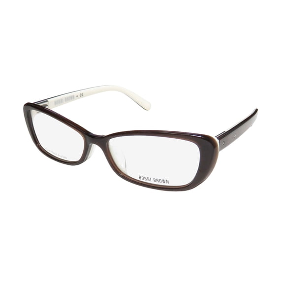 NEW BOBBI BROWN THE DEVIN WOMENS/LADIES CAT EYE FULL-RIM BROWN CREAM AUTHENTIC FAST SHIPPING CAT EYE FRAME DEMO LENSES 54-15-135 SPRING HINGES EYEGLASSES/EYE GLASSES