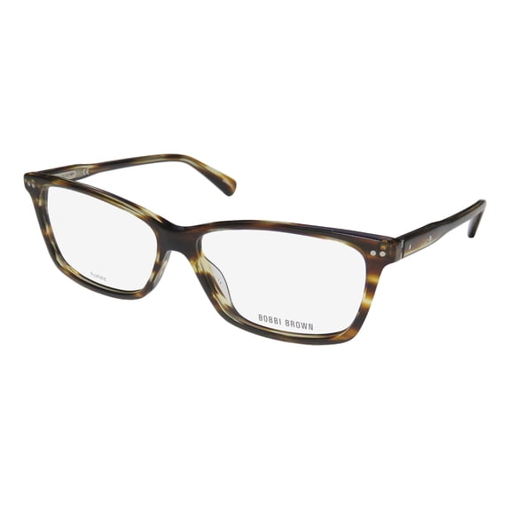 NEW BOBBI BROWN THE REMY WOMENS/LADIES DESIGNER FULL-RIM BROWN HORN PRESTIGIOUS BRAND GORGEOUS HIP FRAME DEMO LENSES 53-13-140 SPRING HINGES EYEGLASSES/EYEWEAR