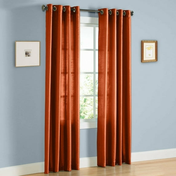 NEW BRICK SEMI SHEER PANEL WINDOW GROMMET DRAPE FILTERING DÉCOR GAUZE DOOR NANCY SIZE 55" WIDE X 84" LENGTH EACH PANEL