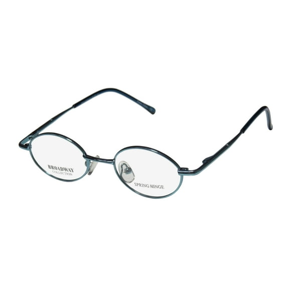NEW BROADWAY COLLECTION FLEX 61 UNISEX/BOYS/GIRLS/KIDS ROUND FULL-RIM BLUE CLASSIC IN STYLE FRAME DEMO LENSES 37-16-120 FLEXIBLE HINGES EYEGLASSES/GLASSES