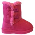 thumbnail image 1 of NEW Babys Girls Infant Kids Toddler Flat Winter Fur slouch Boots button Shoes (Fuchsia, Cutie A, 5 Toddler), 1 of 3