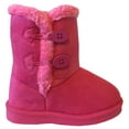 thumbnail image 1 of NEW Babys Girls Infant Kids Toddler Flat Winter Fur slouch Boots button Shoes (Fuchsia, Cutie A, 8 Toddler), 1 of 3
