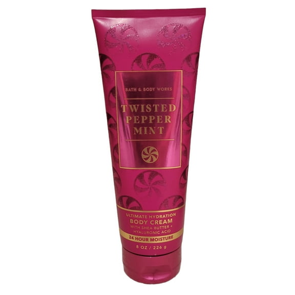 NEW Bath and Body Works TWISTED PEPPERMINT Body Cream 8 oz