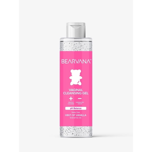 Bearvana pH Balanced Feminine Wash Gentle Daily Shower Cleanser for Women, Odor Control, Hint of Vanilla Scent, pH Safe Shower Gel