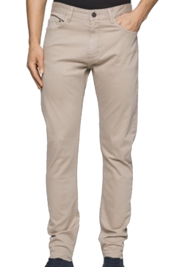 NEW Beige Mens Size 36X32 Solid Slim Straight Leg Jeans