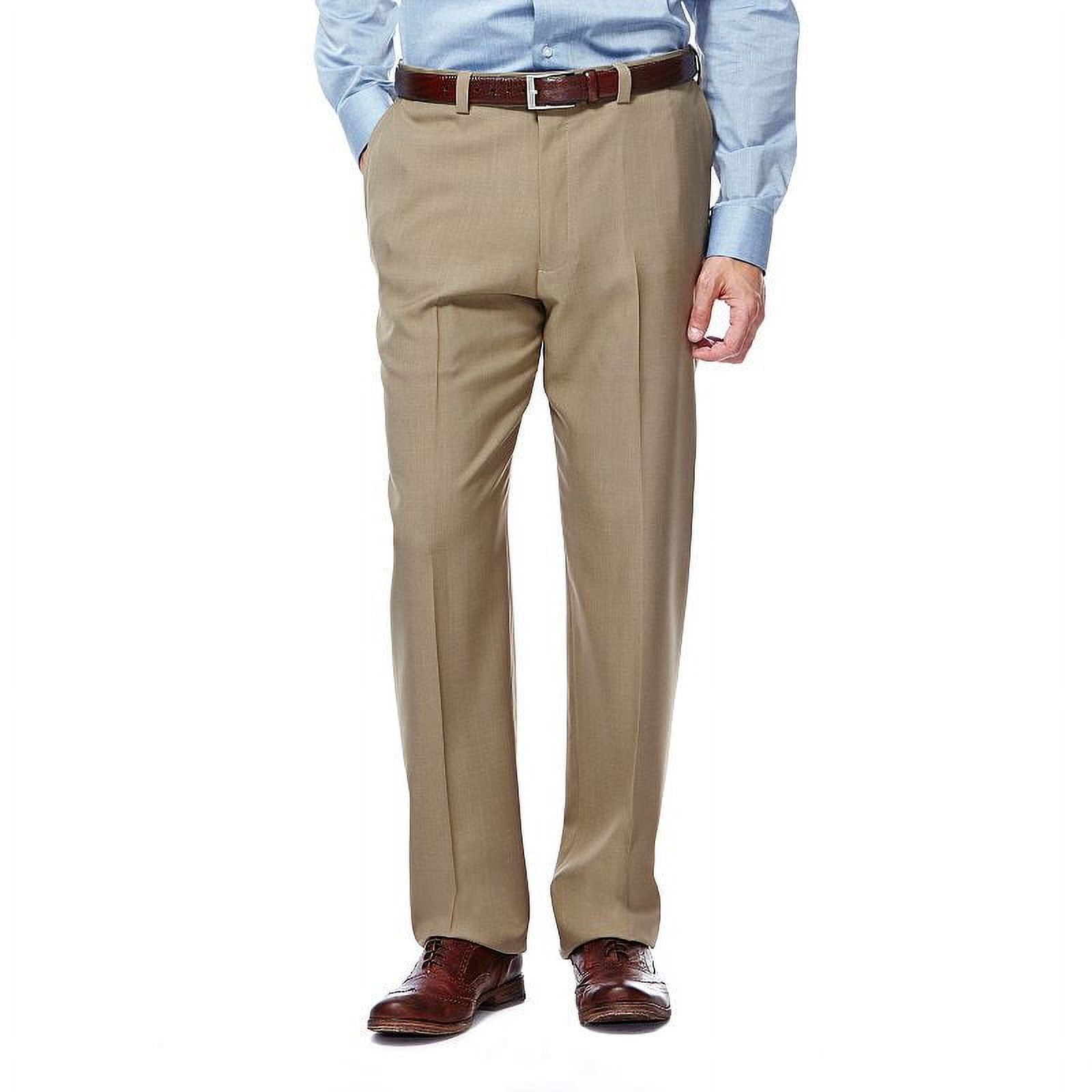 Haggar Men's E-CLO Stria Flat Front Dress Pant Classic Fit HD00218