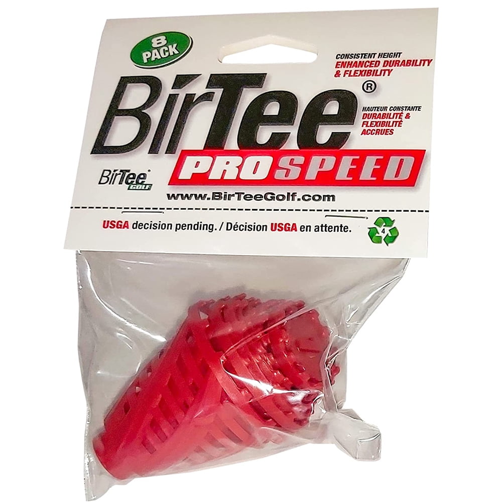 NEW BirTee Pro Speed Golf Tees Plastic 8 Pack, 8 Sizes - Red