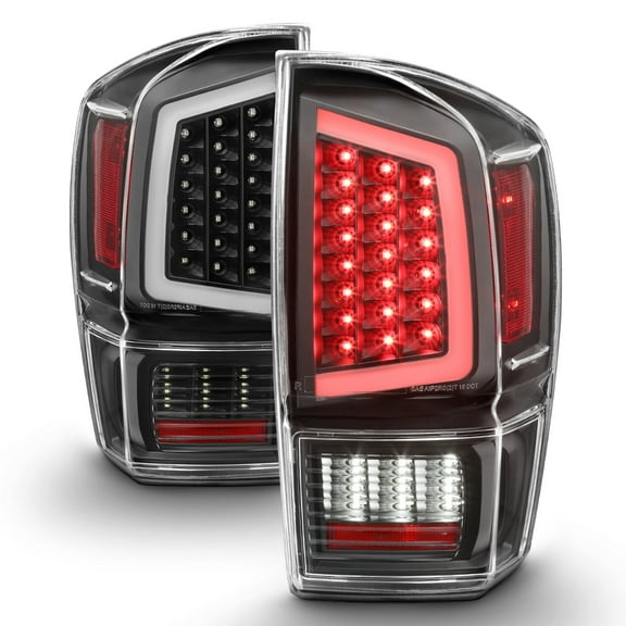 NEW Black For 2016-2023 Toyota Tacoma Full LED Tube Tail Lights Lamps Left+Right