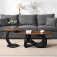 thumbnail image 1 of NEW Black Nesting Coffee Table Set of 2, Oral and Round Coffee Table Set, Industrial Table for Living Room, Large 47.24'', Small 19.69'', 1 of 10