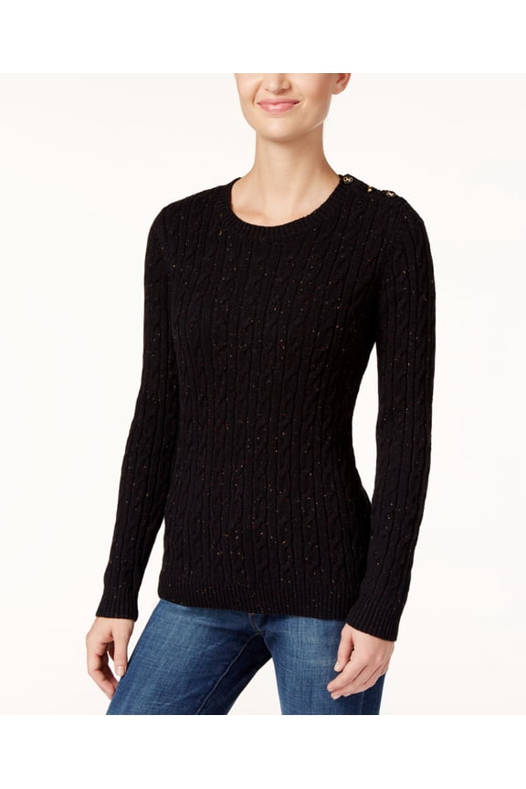 NEW Black Women's Size Small PS Petite Crewneck Sweater