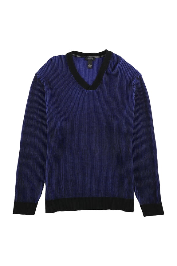 NEW Blazing Blue Black Mens Size XL Jacquard Crewneck Sweater