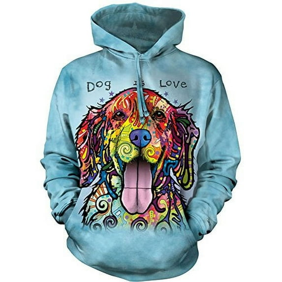NEW Blue 100% Cotton Dog Is Love Graphic Novelty Sweatshirt (XXL)