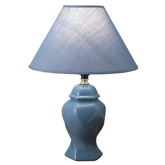 NEW Blue Ceramic Body Base with Color Matched Fabric Shade, Socket Switch, 15" Table Lamp 606