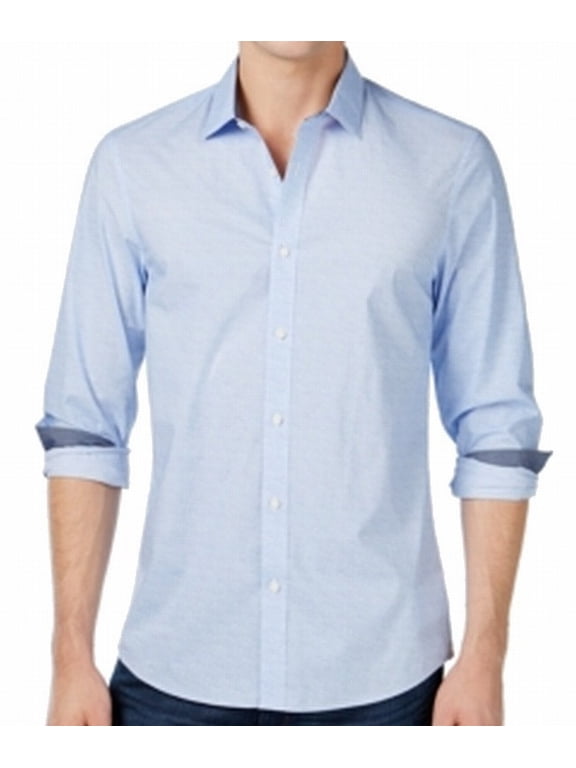NEW Blue Mens Size Medium M Slim Fit Button Down Shirt