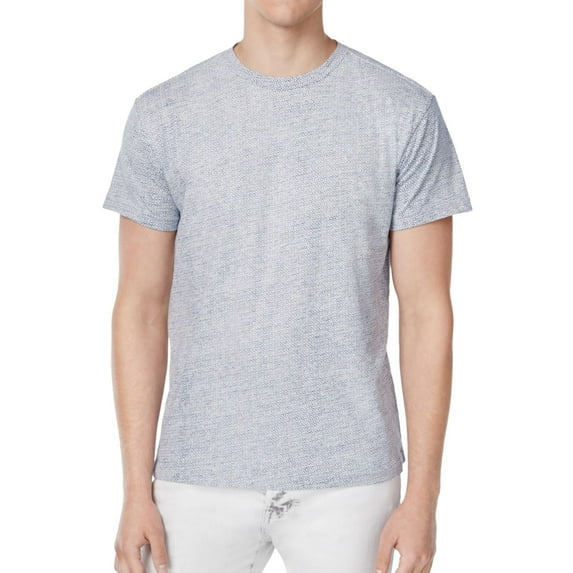 NEW Blue White Mens Size 2XL Reverse Geometric Print T-Shirt