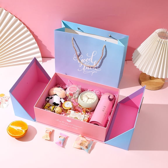 NEW Blue big sizeDouble Opening Gift Box Packaging Box with Handbag Mother's Day Valentine's Day Gifts Box