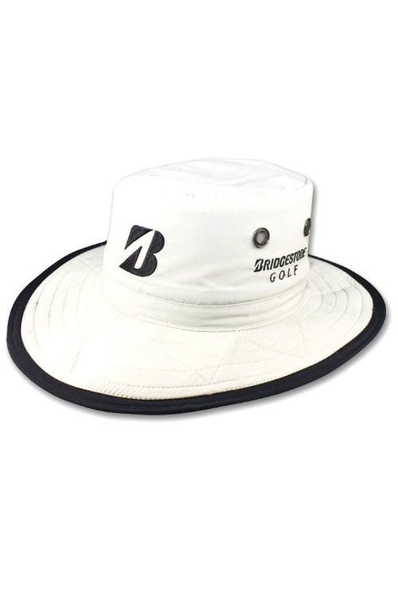 NEW Bridgestone Wide Brim Safari Boonie WHITE Fitted S/M Hat/Cap