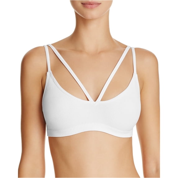 NEW Bright White Womens Size Medium M Strappy Stretch-Knit Bralette 793
