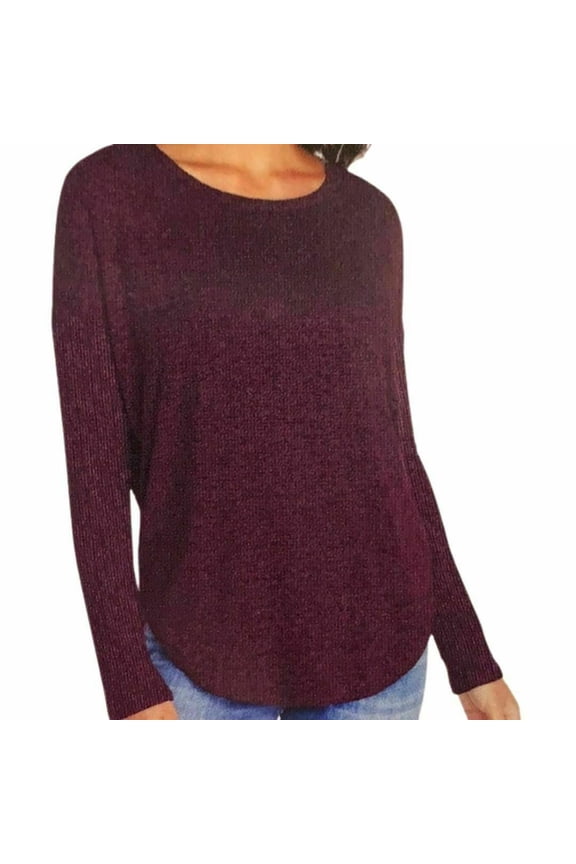 NEW!!! Buffalo David Bitton Women's Ribbed Sleeve Top (Wine & XS)