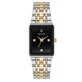 thumbnail image 1 of Bulova Quadra Women's 2-Tone Stainless Black Dial Diamond Quartz Watch 98P185, 1 of 3
