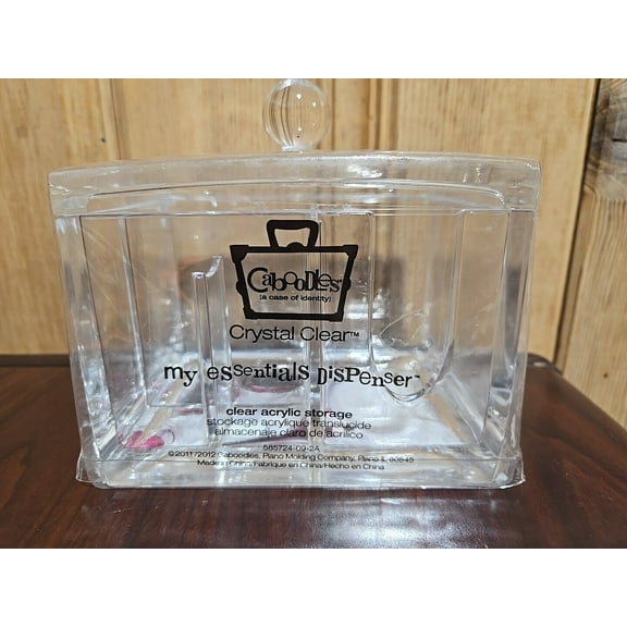 NEW CABOODLES CLEAR MAKEUP "MY ESSENTIALS TRAY" STORAGE ORGANIZER COTTON BALLS