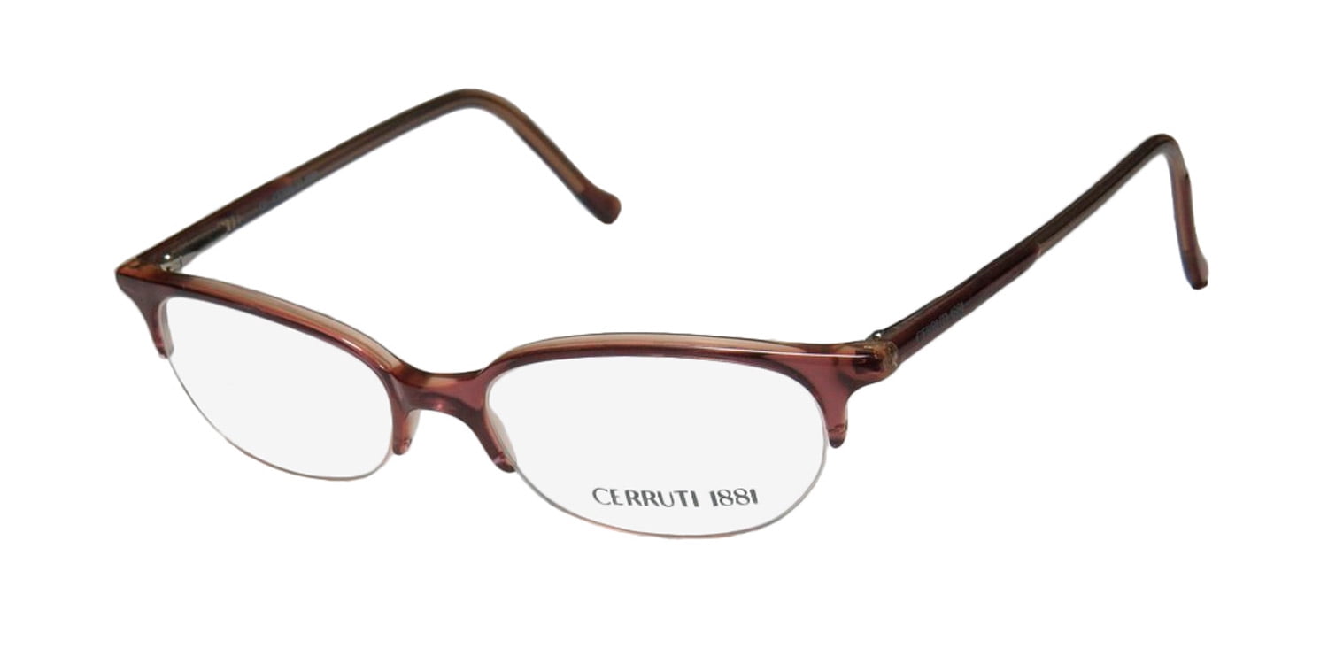 NEW CERRUTI 1881 C2203 MENS/WOMENS DESIGNER HALF-RIM ROSE FRAME DEMO ...