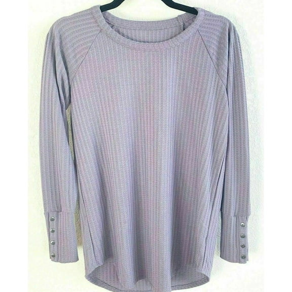 NEW!!! CHASER Ladies' Long Sleeve Waffle Thermal Tunic Sweater Top (Mystic & L)