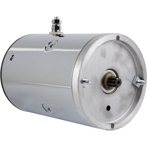 Chrome Pump Motor Compatible with Fenner Stone Hydrylac Dell Liftgates Maxon Waltco Sno-Way Snow Plows 12V CW 9 Spline Double Ball Bearing Fenner 1185-AC 1787-AC Maxon 222423