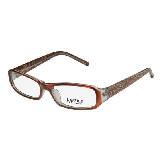 NEW CONTINENTAL INEXPENSIVE ADULT SIZE EYEWEAR MATRIX 809 WOMENS/LADIES DESIGNER FULL-RIM BROWN / MULTICOLOR FRAME DEMO LENSES 52-17-130 EYEGLASSES/SPECTACLES