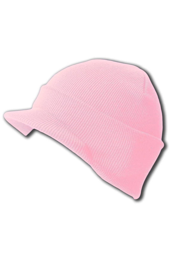 NEW CUFF LIGHT PINK Beanie Visor Skull Cap HAT