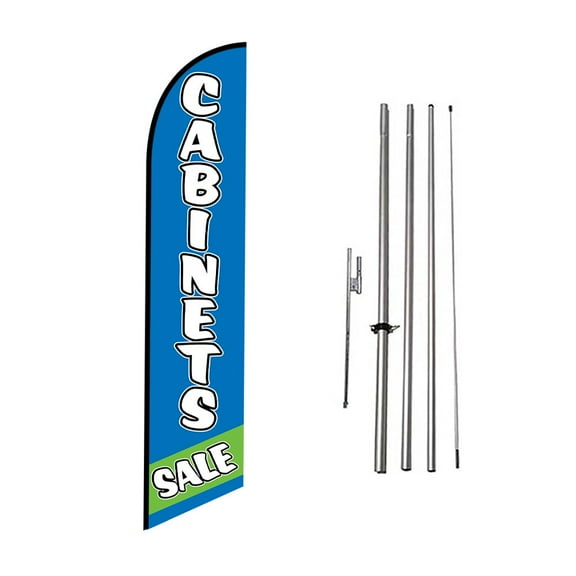 NEW Cabinets Sale 15ft Feather Banner Swooper Flag Kit with pole & spike
