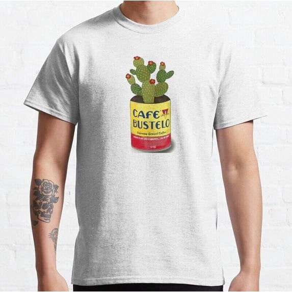 NEW Cactus in a cafe bustelo can kitchen art Classic T-Shirt Vintage S-5XL
