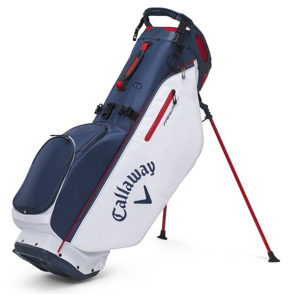 NEW Callaway Golf 2022 Fairway+ Navy/White/Red Double Strap Stand/Carry Golf Bag - image 1 of 3