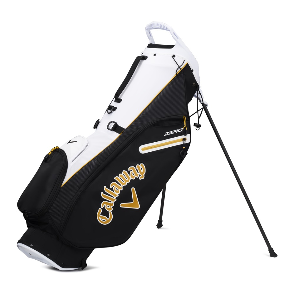 Callaway HL ZERO Rogue Double Strap Stand Golf Bag Black/White/Gold