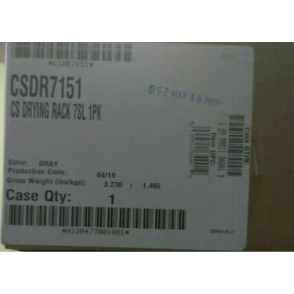 NEW Cambro CSDR7151 Camshelving Drying Rack Only 7-slot rack fits all 24" wide