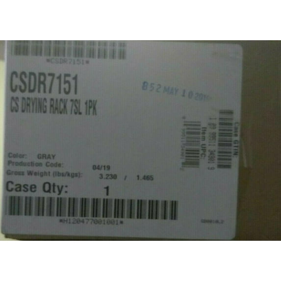 NEW Cambro CSDR7151 Camshelving Drying Rack Only 7-slot rack fits all 24" wide