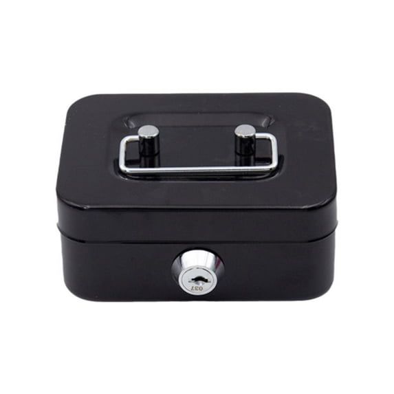 NEW_Cash Box with Key Lock,Small Portable Safe Metal Money Box with Key Lock,Single Layer Money Organizer for Cash,Gift Ideas for Christmas Kids Adults,Security Lock Safe Box for Small Business Z7A1