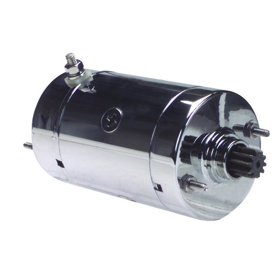 NEW Chrome 12V Starter And Solenoid Kit Fit Harley Davidson Motorcycle Super Glide 2-YEAR WARRANTY