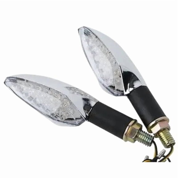 NEW Chrome LED Bulbs Turn Signal Lights Indicators For Universal Motorcycle Bike