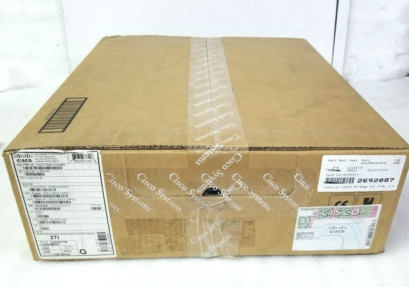 NEW Cisco Catalyst WS-C2960S-24PS-L Stackable Ethernet Switch