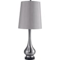 thumbnail image 1 of NEW Classic Design Brushed Steel Base with Beige Fabric Shade Finish 30" Table Lamp 31200, 1 of 1