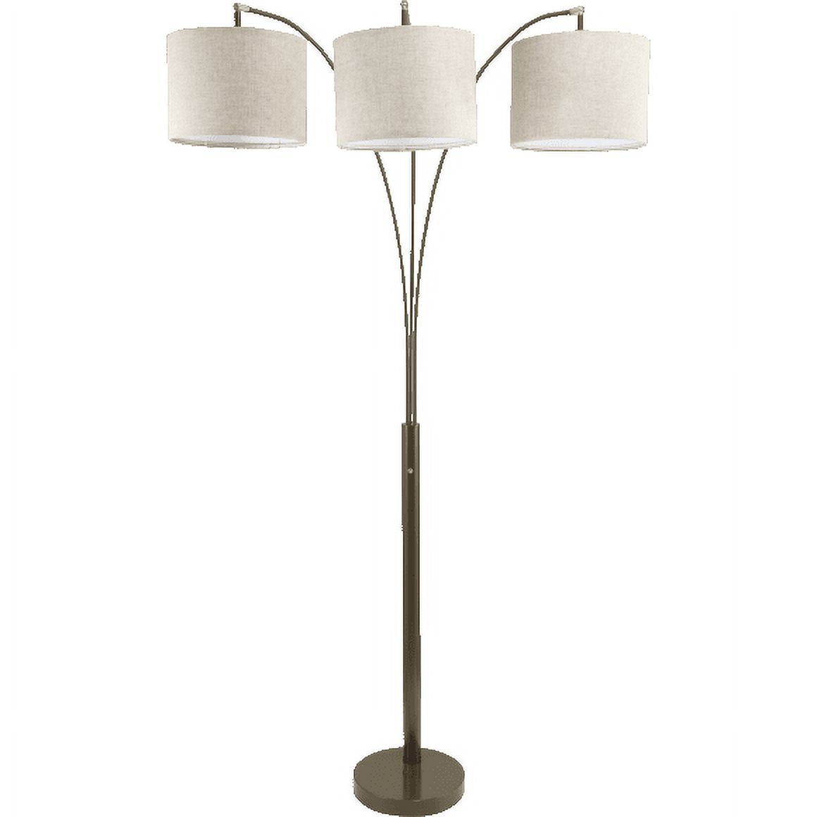 NEW Classic Espresso Metal Body & Base w/ Beige Fabric Shade 84" Floor Lamp 6939