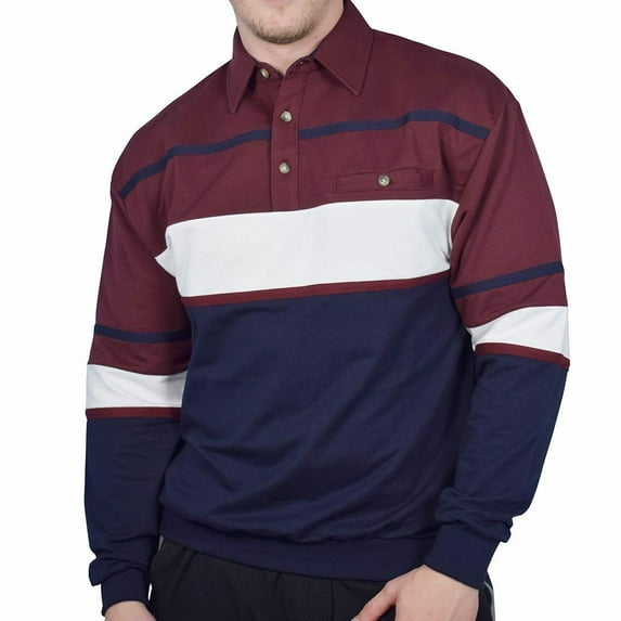 NEW Classics by Palmland L/S Horizontal Stripes Big and Tall Banded Bottom Shirt