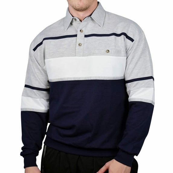 NEW Classics by Palmland L/S Horizontal Stripes Big and Tall Banded Bottom Shirt